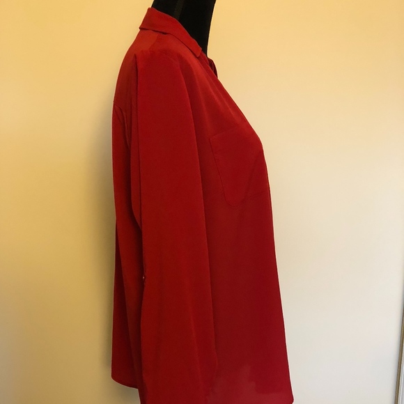 Talbots Petites red button down shirt - Picture 3 of 7